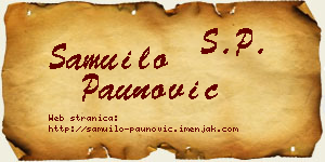 Samuilo Paunović vizit kartica